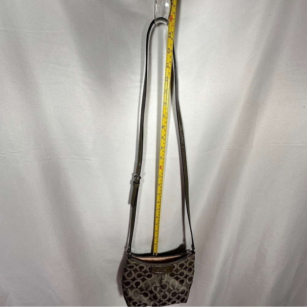 Coach Madison Dotted Op Art Jacquard Small Crossbody Bag Gray 44394 2010s Print - Picture 11 of 14